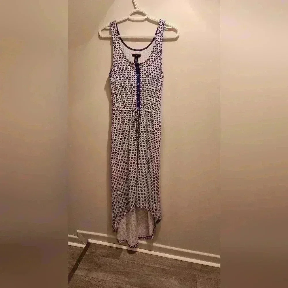 Gap • 1/4 button down high low maxi dress